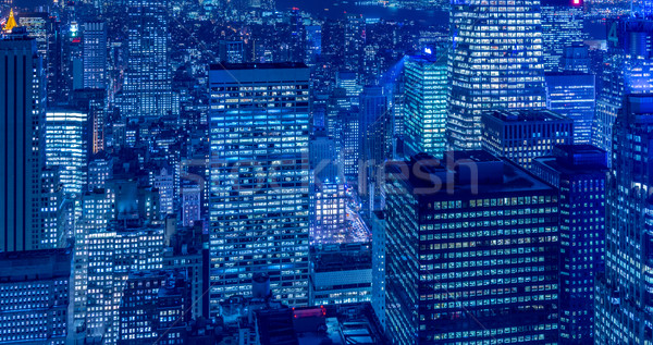 Stockfoto: Nieuwe · Manhattan · zonsondergang · business · hemel