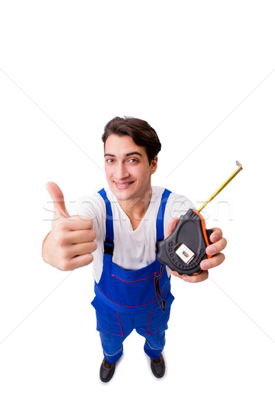 Man with tape measure isolated on white Stock photo © Elnur