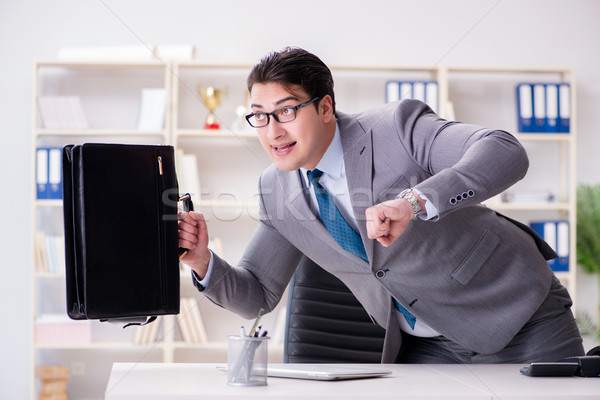 Businessman rushing in the office Stock photo © Elnur