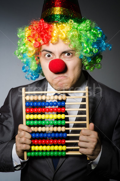 смешные клоуна бизнесмен счеты вечеринка счастливым Сток-фото © Elnur