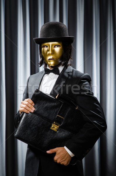 Divertente teatrale maschera sfondo sicurezza imprenditore Foto d'archivio © Elnur