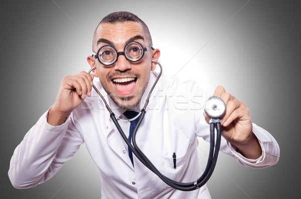 Funny Arzt isoliert weiß medizinischen Medizin Stock foto © Elnur