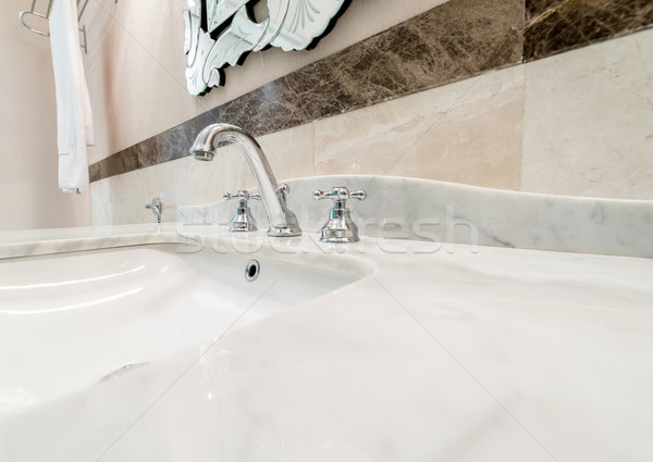 Stockfoto: Moderne · elegante · wastafel · badkamer · water · licht