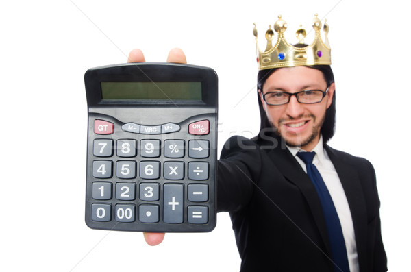 Stockfoto: Grappig · man · calculator · abacus · business · uitvoerende