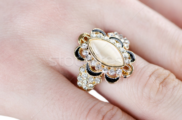 Jewellery ring worn on the finger Stock photo © Elnur