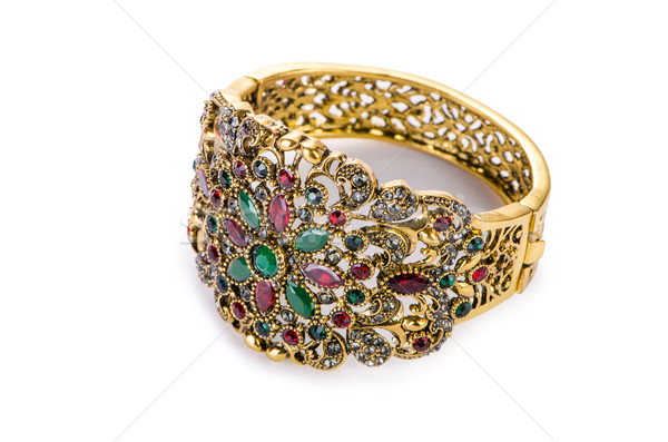 Ouro jóias anel isolado branco cadeia Foto stock © Elnur