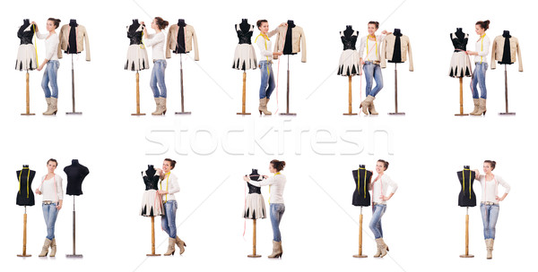 Stock photo: Woman tailor working on dress