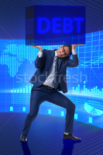 Zdjęcia stock: Biznesmen · dług · działalności · ceny · człowiek · banku