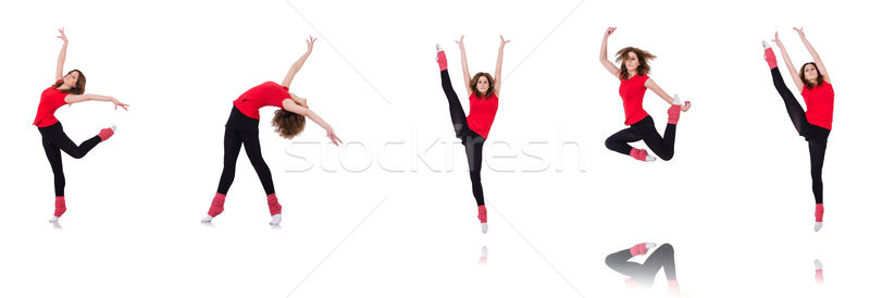 Kobieta biały dziewczyna dance taniec siłowni Zdjęcia stock © Elnur