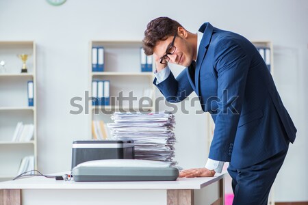 Angry businesswoman with baseball bat in office Stock photo © Elnur