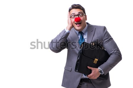 Funny clown businessman isolated on white background Stock photo © Elnur