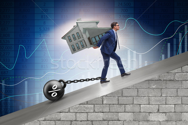 üzletember jelzálog adósság finanszírozás pénz épület Stock fotó © Elnur