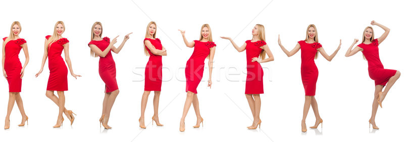 The woman in red dress isolated on white Stock photo © Elnur