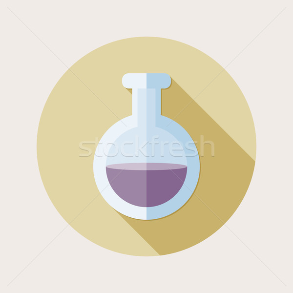 Flat design potion icon with long shadow Stock photo © Elsyann