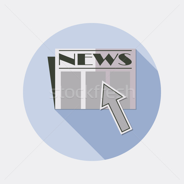 Stock photo: Flat design newspaper icon with long shadow
