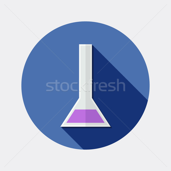 Ontwerp buis chemie icon lang schaduw Stockfoto © Elsyann