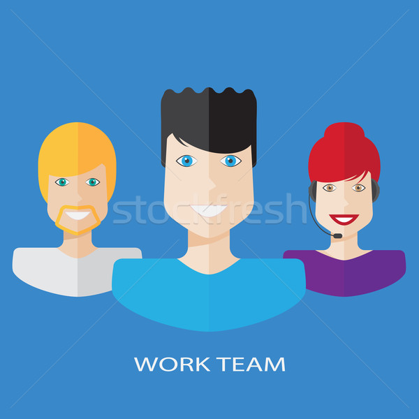 Flat workteam illustration Stock photo © Elsyann