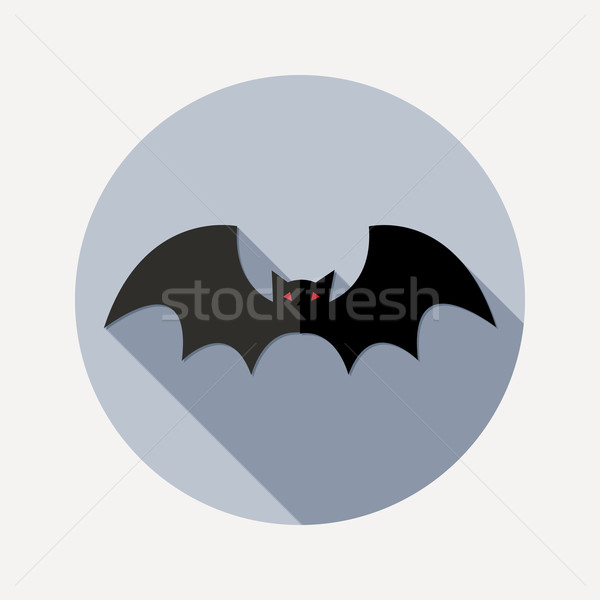 Foto stock: Projeto · bat · ícone · longo · sombra · ilustração