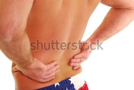 Senken Rückenschmerzen Mann isoliert weiß Muskel Stock foto © elvinstar