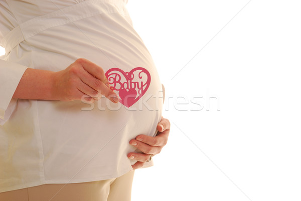 Foto stock: Embarazadas · mujer · embarazada · perfil · corazón · mujer