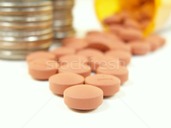 Stock fotó: Orvosi · makró · tabletták · ki · üveg · boglya