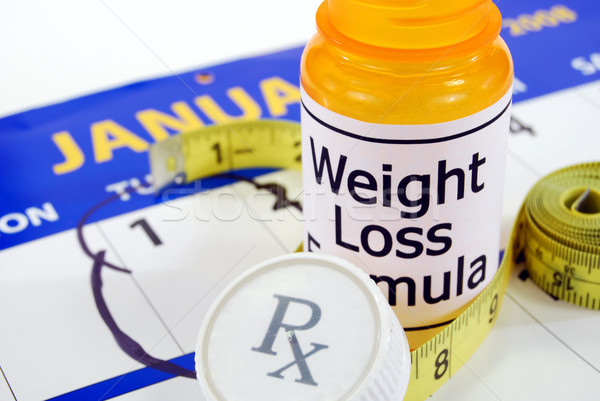 Gewicht verloren Verschreibung Pille Flasche Worte Stock foto © elvinstar