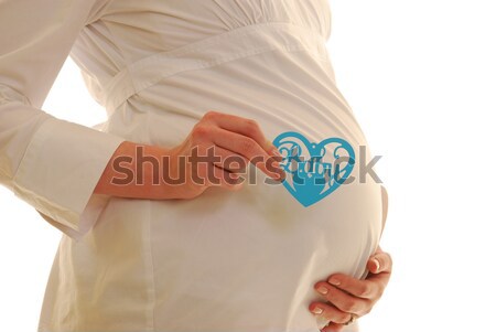 Foto stock: Embarazadas · mujer · embarazada · perfil · corazón · mujer