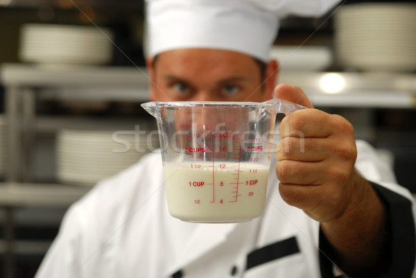 Foto stock: Medida · leche · atractivo · caucásico · chef