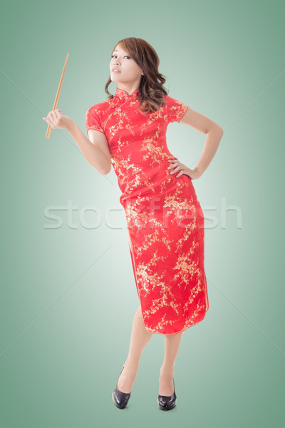 Chinese new year with chopsticks Stock photo © elwynn