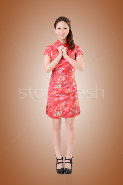 cheongsam woman Stock photo © elwynn