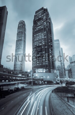 Moderno Night City alto edifici auto movimento Foto d'archivio © elwynn