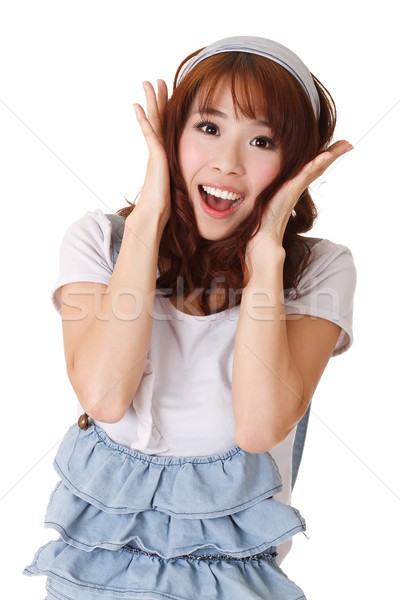 Excited young girl Stock photo © elwynn