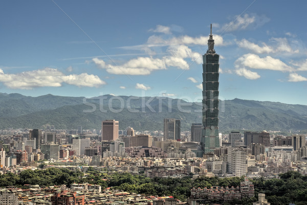 Cityscape budynków słynny wieżowiec dzień Tajwan Zdjęcia stock © elwynn