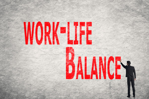 write words on wall, Work-Life Balance Stock photo © elwynn