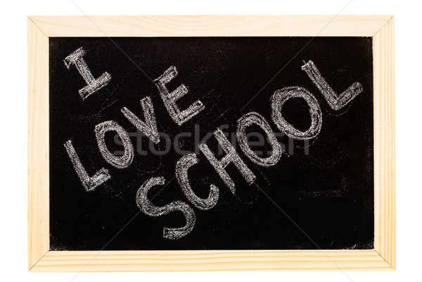 blackboard written 'I love school' Stock photo © elwynn