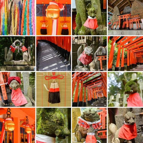 Collection of Fushimi Inari Taisha Shrine scenics Stock photo © elwynn