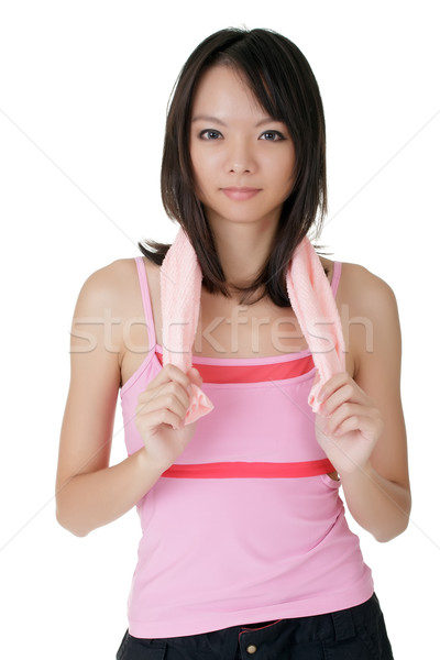 吸引力 運動 中國的 女孩 健身 半長 商業照片 © elwynn