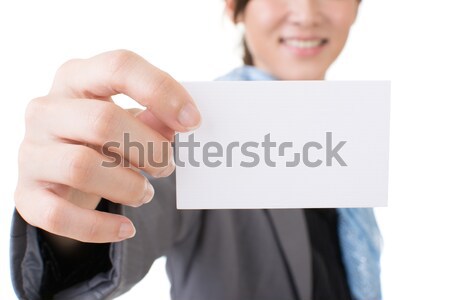 Asian businesswoman hold a business card Stock photo © elwynn