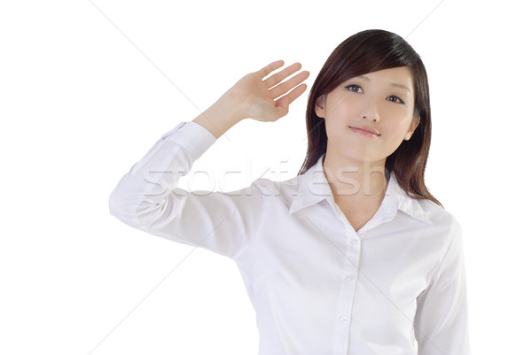 Asian businesswoman raise hand Stock photo © elwynn