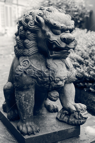Bronze lion statue Stock photo © elwynn