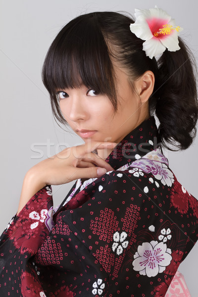 Foto stock: Japonês · mulher · misterioso · atraente · cara