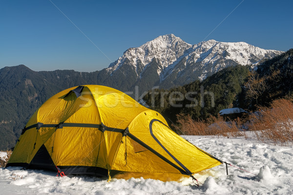 Stock photo: tent on snow