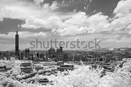 Cityscape drammatico nubi cielo infrarossi fotografia Foto d'archivio © elwynn