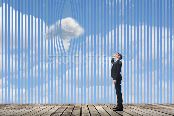 Wolken Flucht Idee Aspiration Mann Stock foto © elwynn