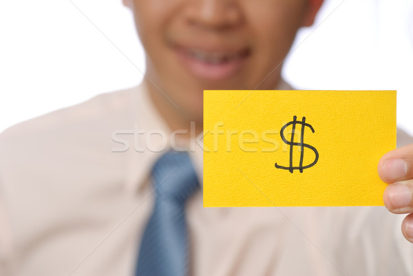 Geld vorm Geel kaart zakenman Stockfoto © elwynn