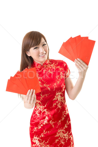 red envelope Chinese woman Stock photo © elwynn