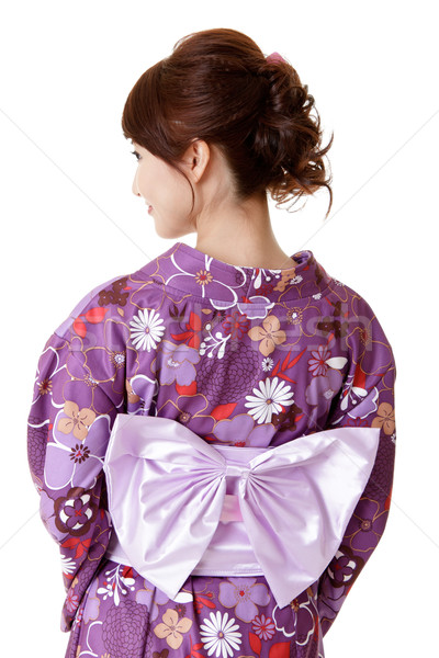 Japán elegáns nő hagyományos ruházat kimonó Stock fotó © elwynn