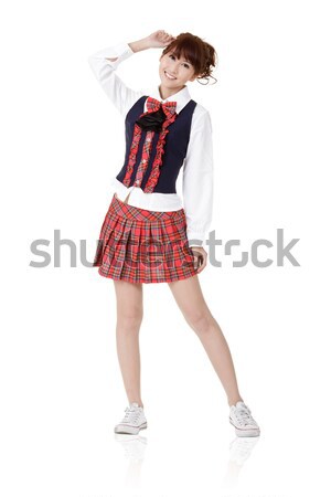 Cute school student girl Stock photo © elwynn