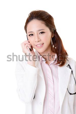 Parlare telefono amichevole asian medico donna Foto d'archivio © elwynn