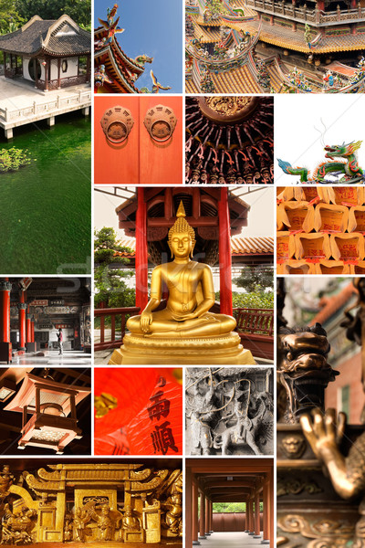 Chińczyk świątyni kolekcja religijnych tradycyjny pragnienie Zdjęcia stock © elwynn